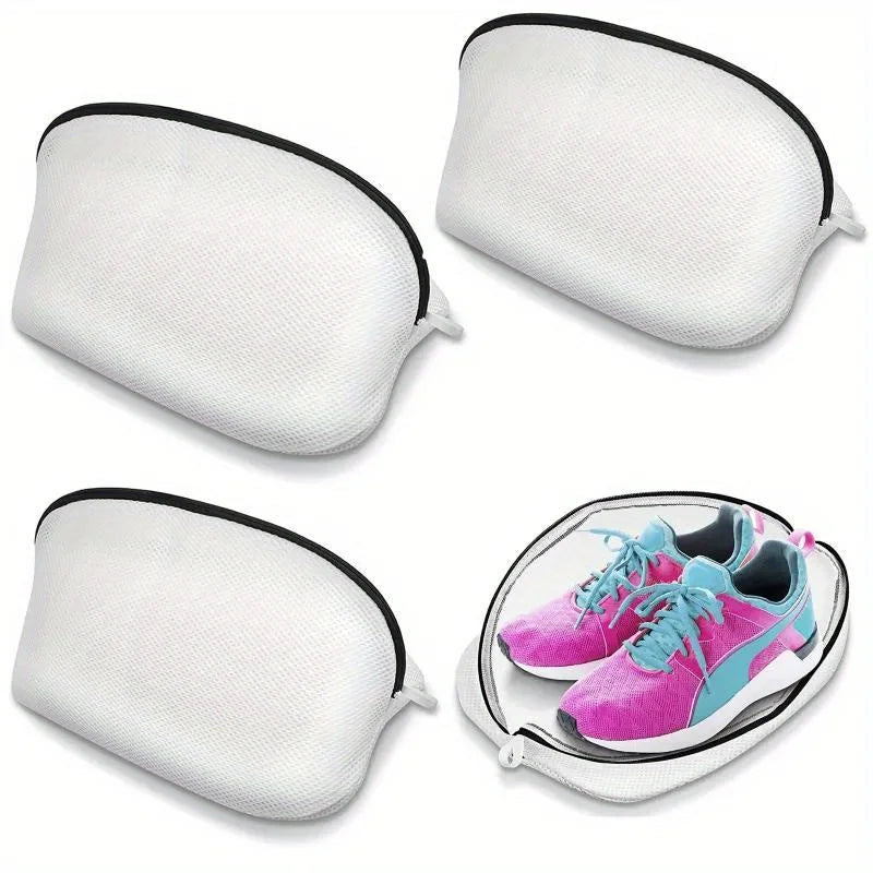 حقيبة غسيل أحذية شبكية - حقيبة غسيل بسحاب للأحذية والسفر وحماية الملابس