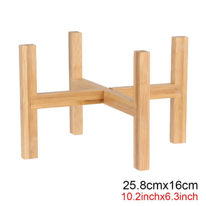 حامل عرض بونساي من الخيزران، حامل أصيص زهور خشبي، قاعدة متينة لأصيص الزهور، حامل عرض أرضي، ديكور منزلي 