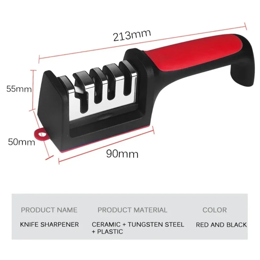 3/4 Segment Knife Sharpener Kitchen Multifunctional Handheld Fast Sharpening Stone Three-stage Cutting Knife Kitchen Supplies