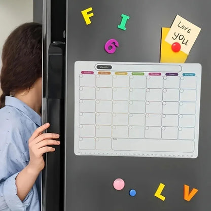 Magnetic Calendar Planner – Monthly & Weekly Refrigerator Magnet Board for Notes & Reminders