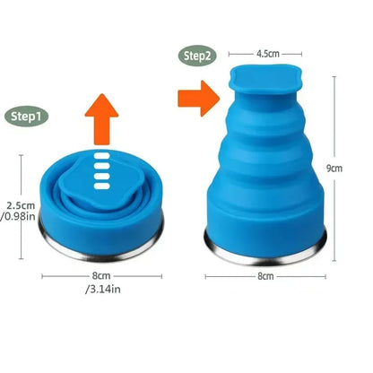 Folding Silicone Travel Cup – 200ml BPA-Free Collapsible Water Cup for Outdoor Coffee, Camping, and Kitchen Use