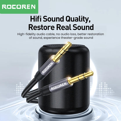 Rocoren 3.5mm Male to Male Aux Cable – 5M Audio Jack Cord for Phone, Car, Headphones & Speakers