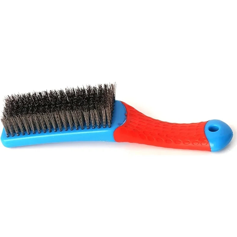 Heavy Duty Stainless Steel Wire Brush with Plastic Handle – Rust, Paint & Dirt Removal Tool
