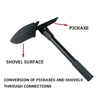 1PC Folding Military Shovel – Outdoor Multifunctional Shovel Pickaxe for Camping, Fishing & Emergency Use