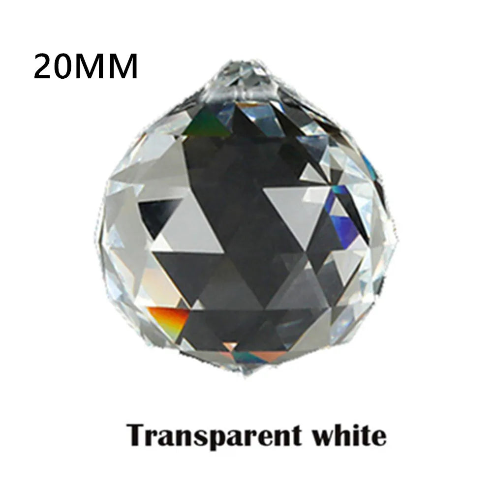 1Pc Clear Crystal Feng Shui Ball – Sun Catcher Prism Ornament for Home, Party & Wedding Décor (20–50mm)