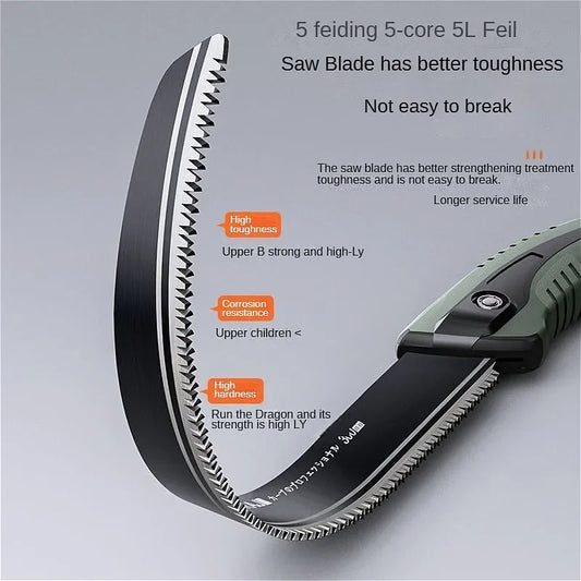 منشار يدوي ياباني من نوع AIRAJ - شفرة فولاذية حادة من نوع SK5 لأعمال النجارة وتقليم الحدائق