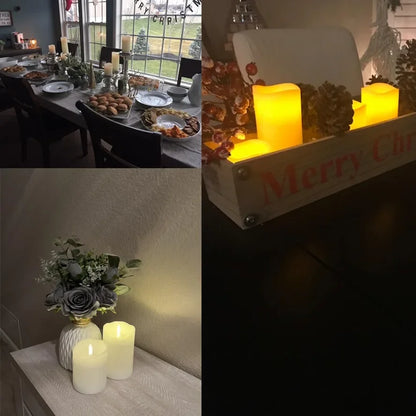 شموع LED متلألئة بدون لهب - شموع آمنة تعمل بالبطارية للمناسبات وديكور المنزل