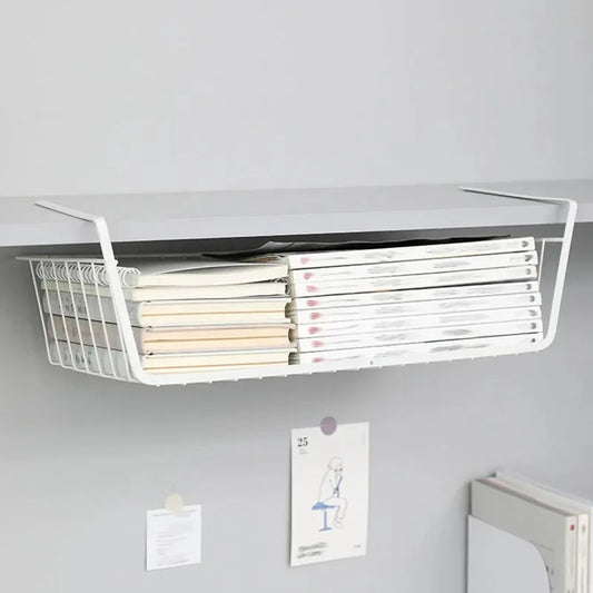 Multi-Functional Perforated Hanging Storage Basket – Iron Wire Rack for Kitchen & Bathroom Organization