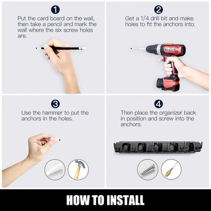 حامل ممسحة جداري – علاقة متعددة الوظائف للمكنسة وأدوات التنظيف بثلاثة أو أربعة أو خمسة أوضاع