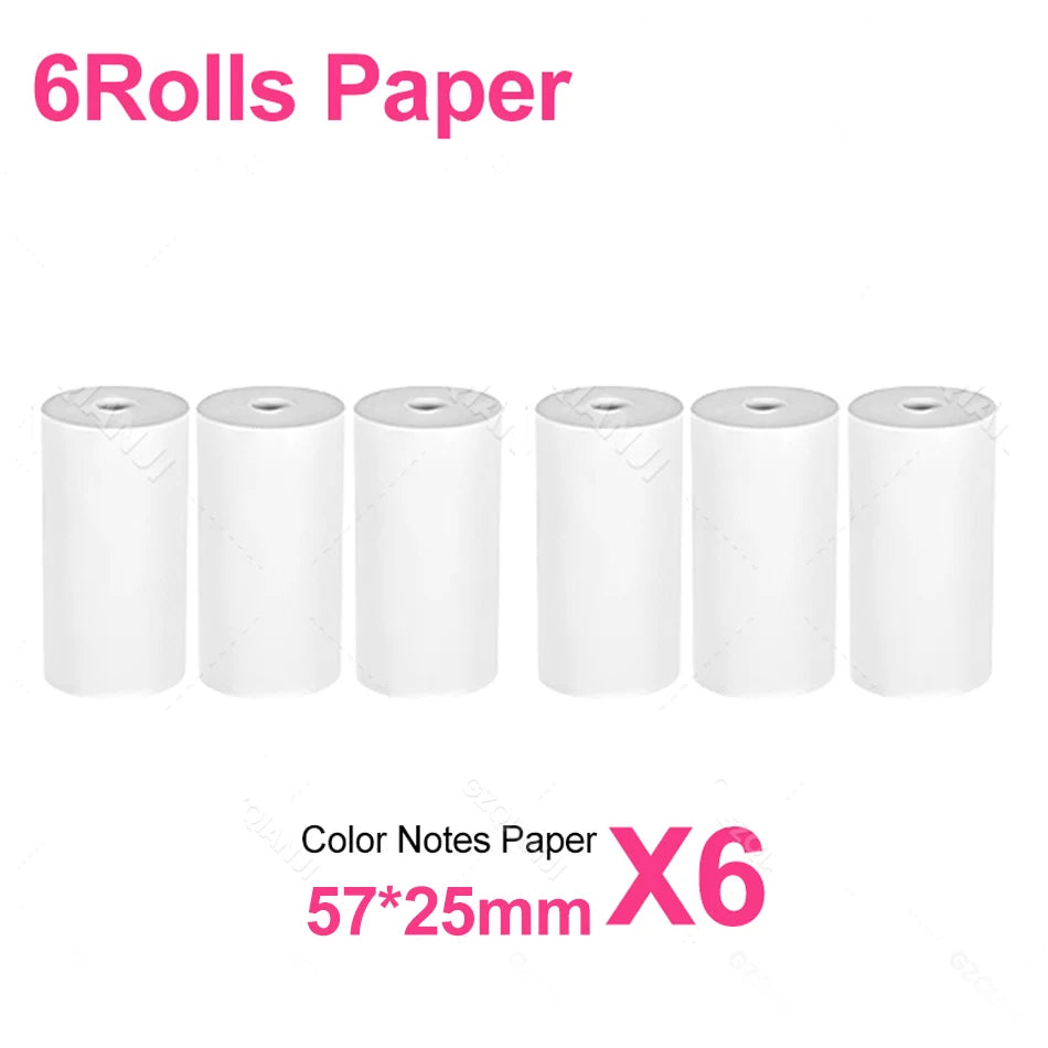 57x25MM Thermal Paper Label Sticker Rolls – Adhesive Mini Printer Paper for Kids Camera & Instant Print