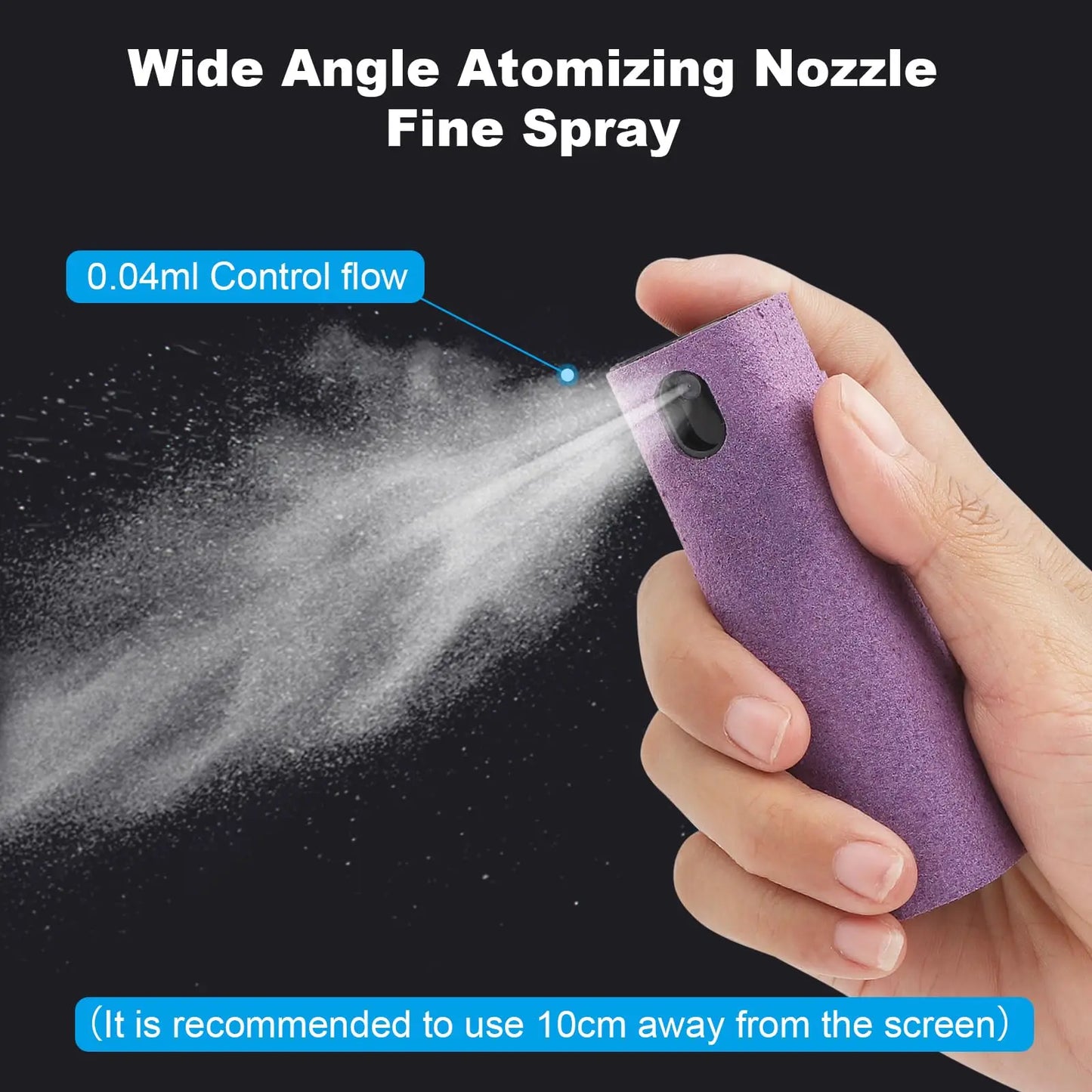 3-in-1 Screen Cleaner – Touchscreen Mist Spray with Microfiber Cloth & Portable Fingerprint-Proof Bottle