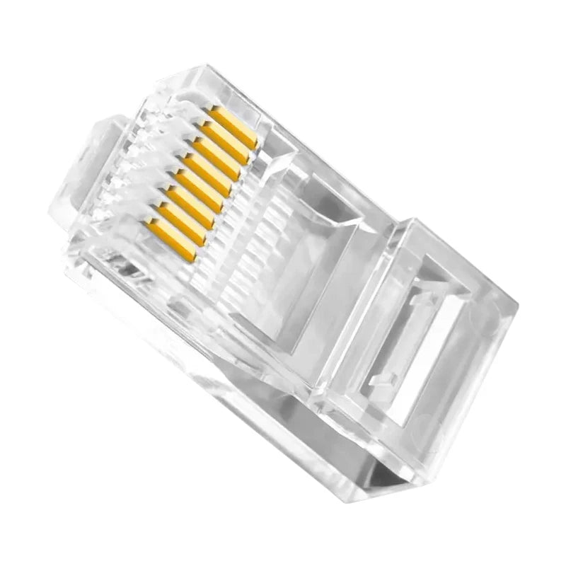 50 قطعة من موصلات Cat6، موصلات RJ45، كابل شبكة غير محمي برأس كريستالي مثقب RJ45 