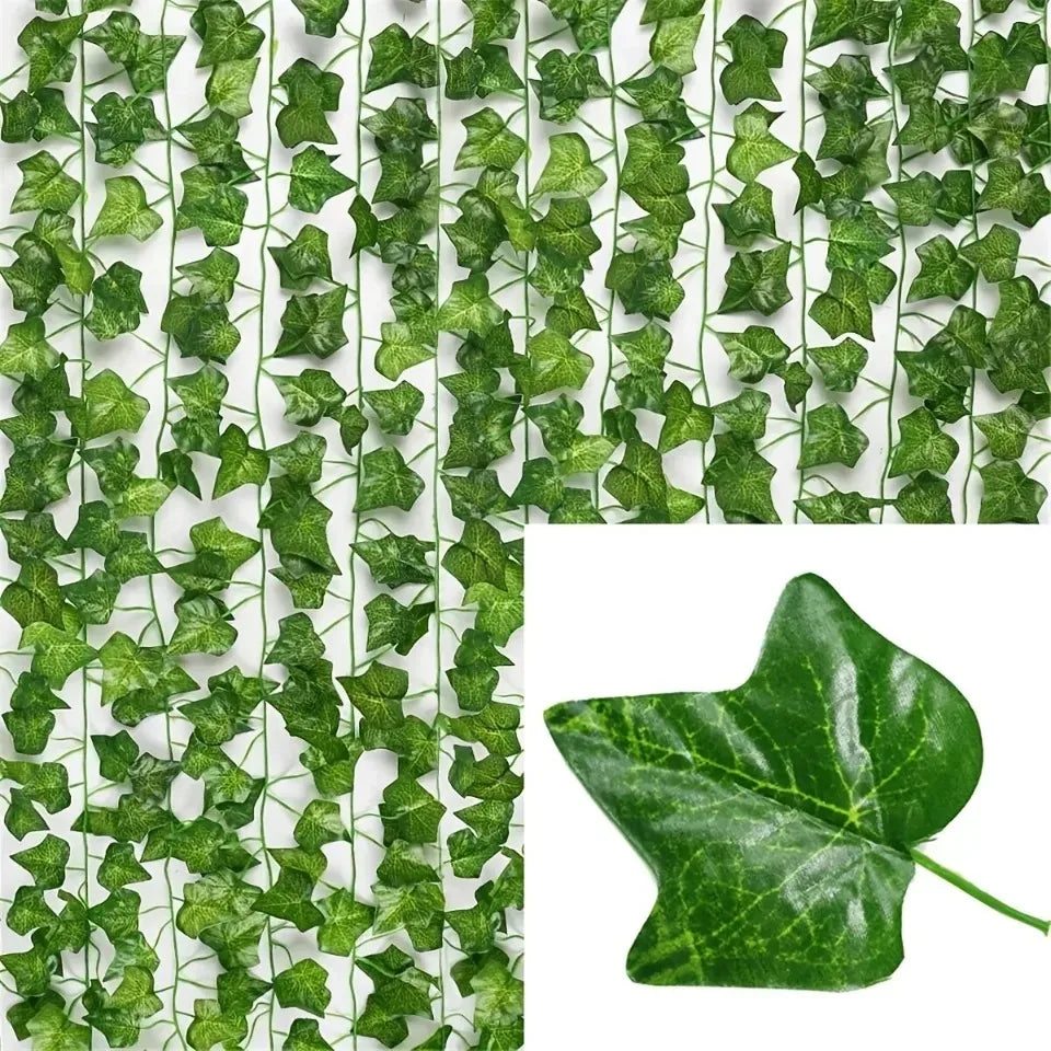 11M Artificial Ivy Leaf Garland – Hanging Green Vine for Garden, Wedding, Party & Home Wall Decor