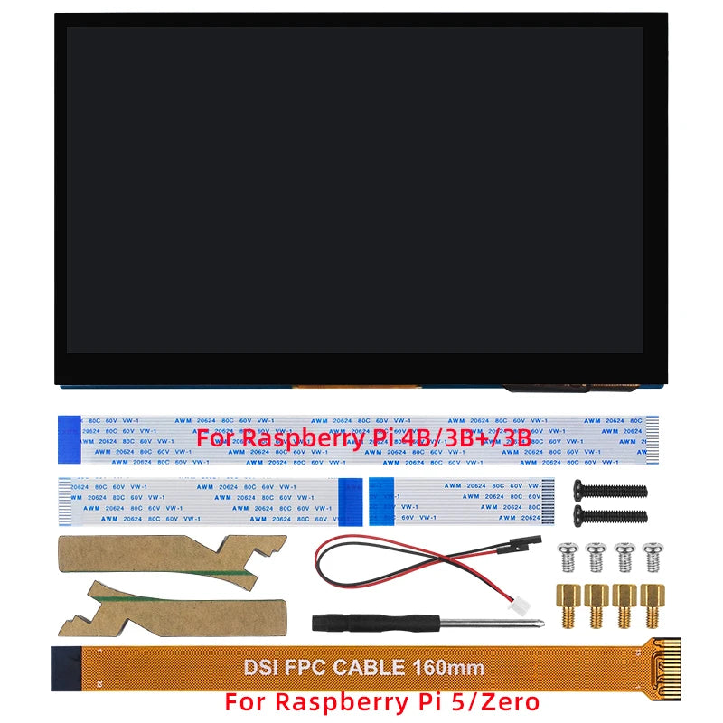 7 Inch DSI Touch Screen for Raspberry Pi 5 4B 3B+ 3B IPS Display 800*480 LCD MIPI CSI Cable With Standard Monitor for RPI 5 Pi5