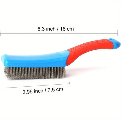 Heavy Duty Stainless Steel Wire Brush with Plastic Handle – Rust, Paint & Dirt Removal Tool