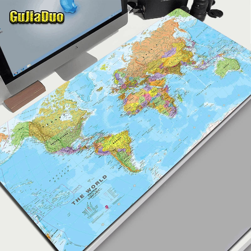 80x40CM Map Art Mouse Pad – XXL Large Anti-Slip Gaming & Office Desk Mat with Waterproof Coating