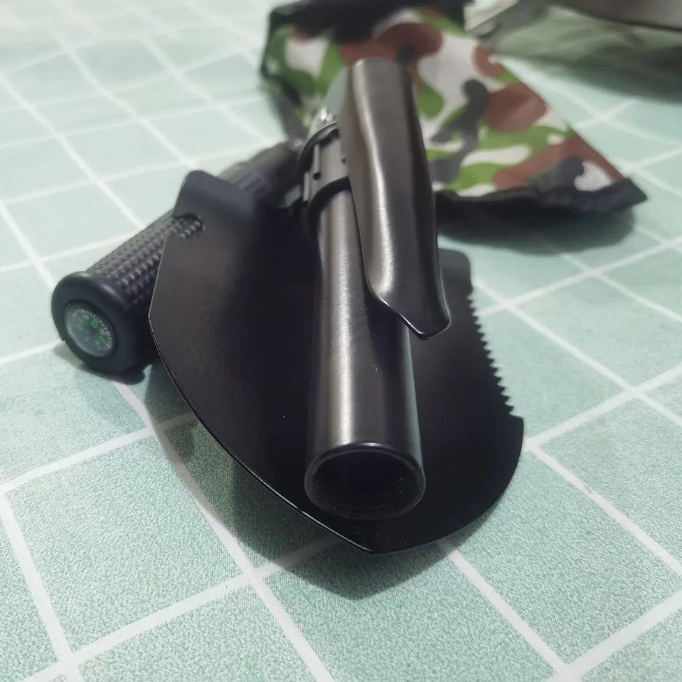 Multifunctional Folding Military Shovel – Stainless Steel Camping Tool with Pick & Hoe