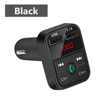 VIKEFON Car Bluetooth 5.0 FM Transmitter Receiver TF Handsfree Car Kit 2.1A Dual USB Car Charger Audio Wireless Car Adapter
