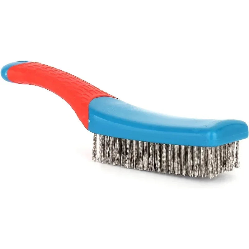 Heavy Duty Stainless Steel Wire Brush with Plastic Handle – Rust, Paint & Dirt Removal Tool