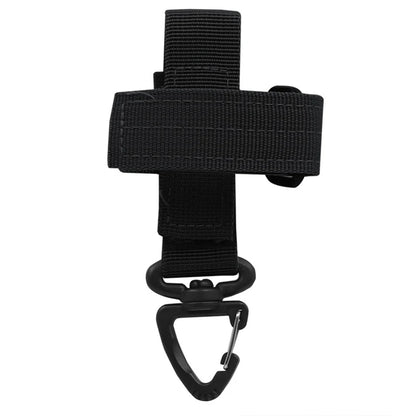 Tactical Nylon Webbing Belt with D-Ring Carabiner – Keychain Hook with Magic Tape Fastener