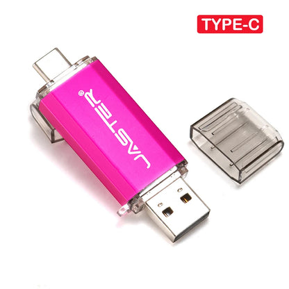 JASTER Pendrive Type C OTG USB Flash Drive 128GB 64GB 32GB 16GB 8GB 4GB Memory Stick 2.0 Pendrive High Speed for Type-C Device