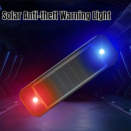 Mini LED Solar Power Car Warning Light – Wireless Anti-Theft Flashing Dummy Alarm Lamp for Night Security