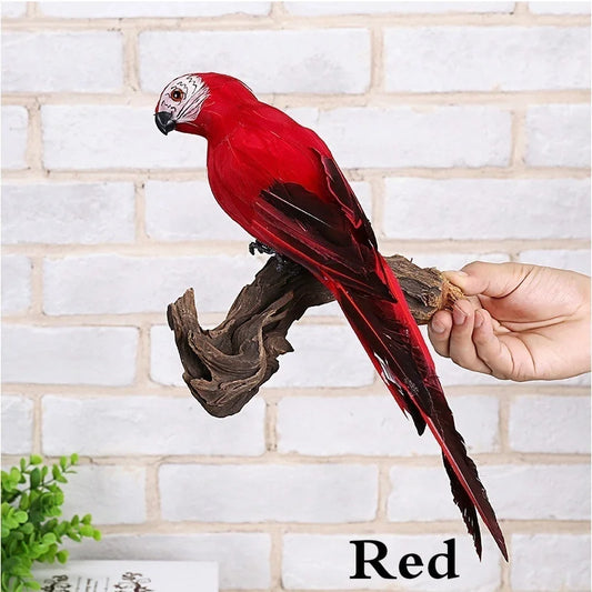Handmade Simulation Parrot 25/35cm Creative Feather Lawn Figurine Ornament Animal Bird Garden Bird Prop Decoration Miniature