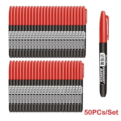 6 PCS Permanent Marker Pen Manga Drawing Markers Black Blue Red Waterproof Ink Sketch Pens Stationery Art School Supplies