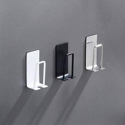 304 Stainless Steel Toothbrush & Cup Wall Hook – No-Drill Bathroom Holder for Toothbrushes, Razors, and Cups