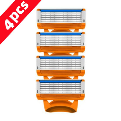 ماكينة حلاقة يدوية للرجال - ماكينة حلاقة لحية قابلة لإعادة التعبئة بشفرات قابلة للاستبدال للعناية بالوجه واللحية