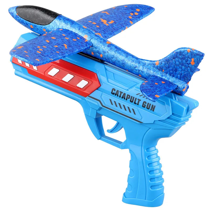12.2" LED Foam Airplane Launcher Toy – Outdoor Flying Glider Catapult Gun for Kids Boys Birthday Gift