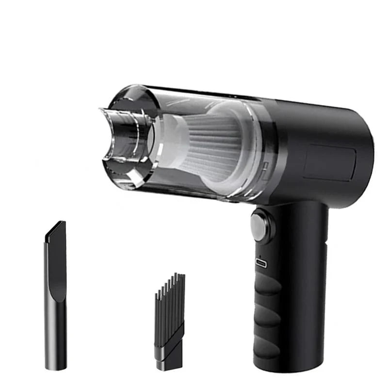 مكنسة كهربائية يدوية قابلة لإعادة الشحن عبر منفذ USB - مكنسة كهربائية صغيرة الحجم للسيارة والمنزل مزودة بقوة شفط عالية وتشغيل تلقائي