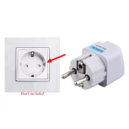 محول قابس عالمي من الولايات المتحدة والمملكة المتحدة وأستراليا إلى الاتحاد الأوروبي - محول مقبس شاحن حائط للسفر مع دبابيس دائرية عدد 1