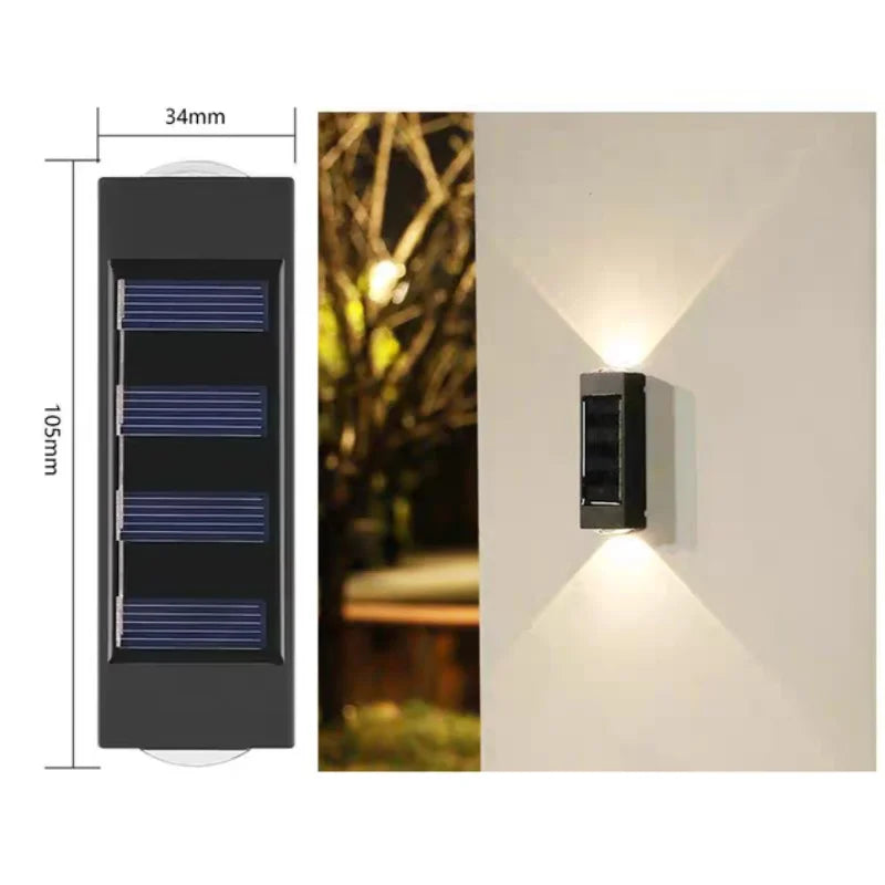 Solar Outdoor Wall Light 12 LED Waterproof Garden Light Courtyard Balustrade Decorative Atmosphere Lamp Down Luminous Solar Lamp