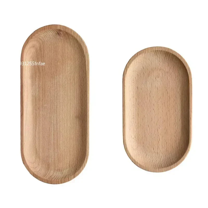 Japanese Style Wooden Oval Serving Tray – Food Plate, Tea Cup Saucer, Fruit Plate & Decorative Pallet