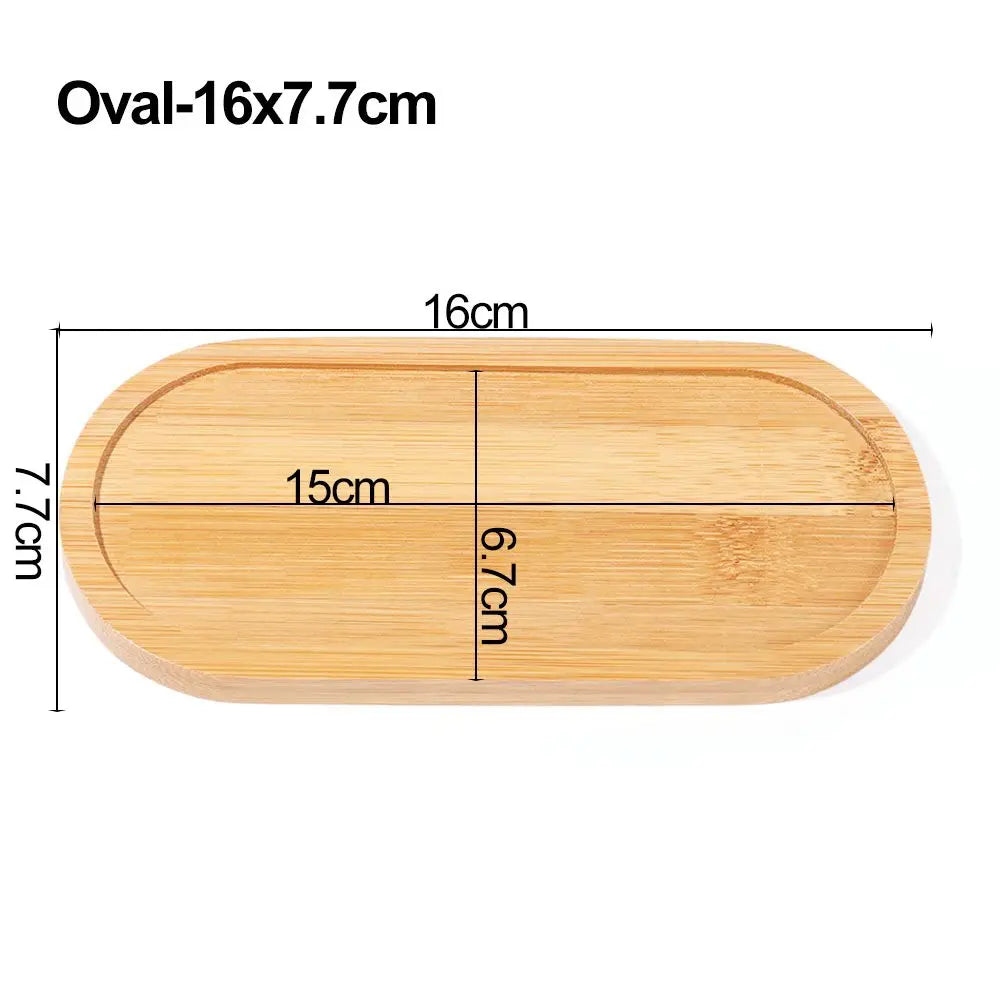 صحن صينية من الخيزران - قاعدة خشبية طبيعية لأصص الزهور والأكواب وديكور المطبخ