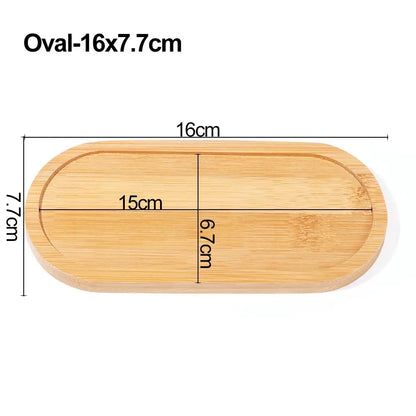 صحن صينية من الخيزران - قاعدة خشبية طبيعية لأصص الزهور والأكواب وديكور المطبخ