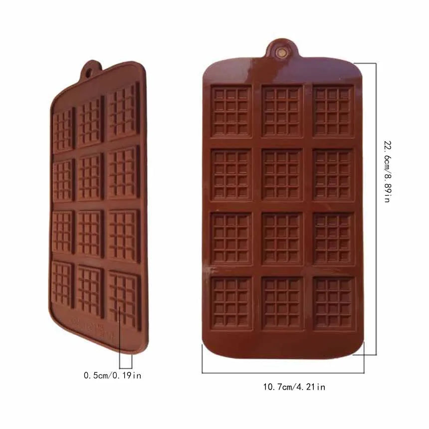 Chocolate Silicone Mold Long Square Plaid Silicone Mold Cake Decorative Mold Chocolate Block Insert Waffle Silicone Mold