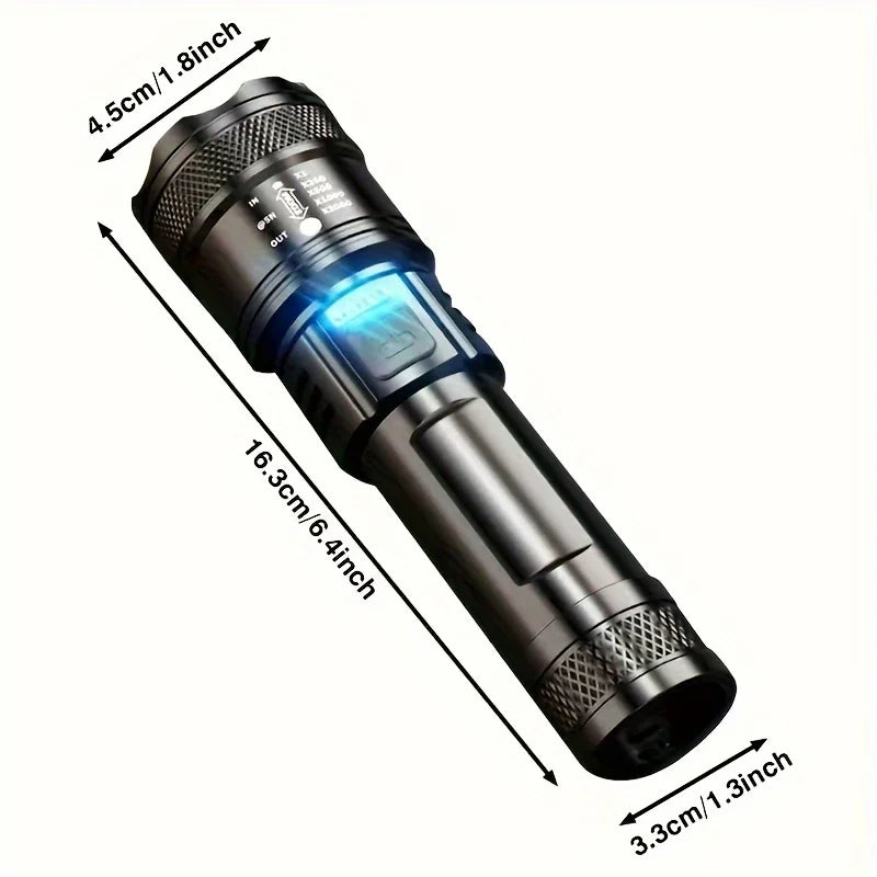 Ultra strong light long-range rechargeable flashlight for outdoor patrol, spotlight zoom aurora cannon, large floodlight laser c