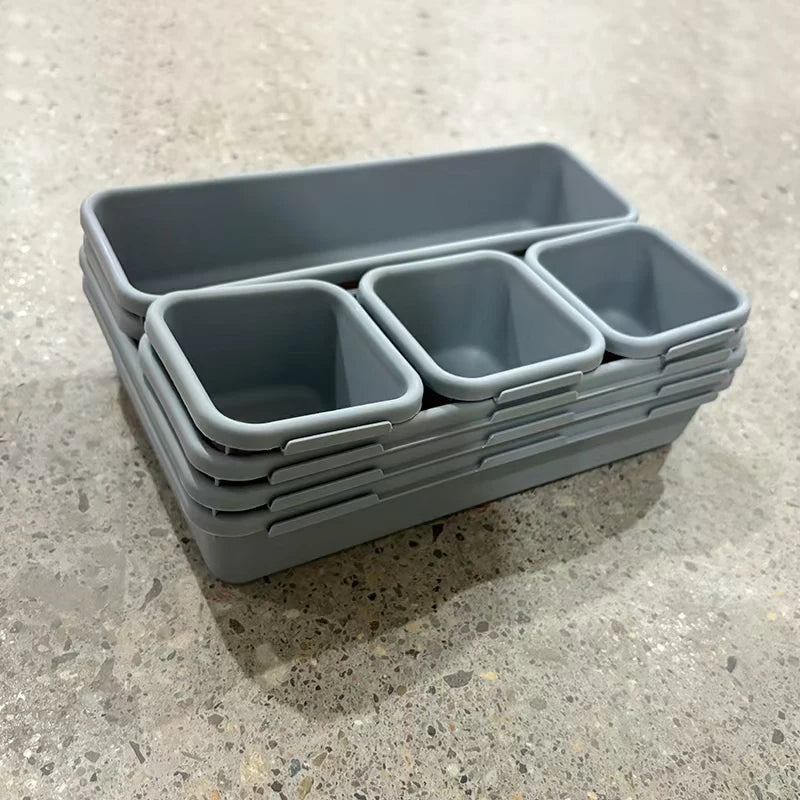 8pcs Adjustable Drawer Organizer Box Set – Makeup, Kitchen, Closet & Bathroom Storage Trays