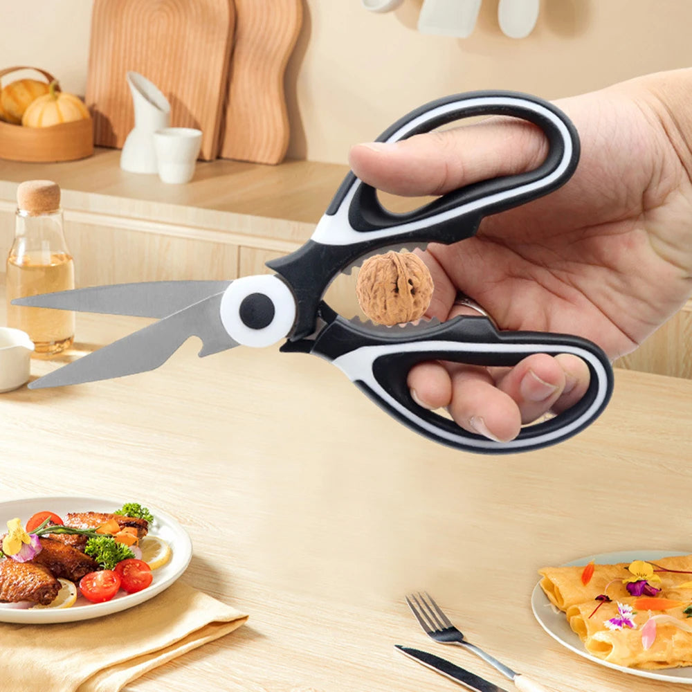1PC/2PCS Multi-Functional Scissors Kitchen Sharp Scissors Chicken Scissors Fish Bone Bottle Opener Rust-Proof Non-Slip Handle