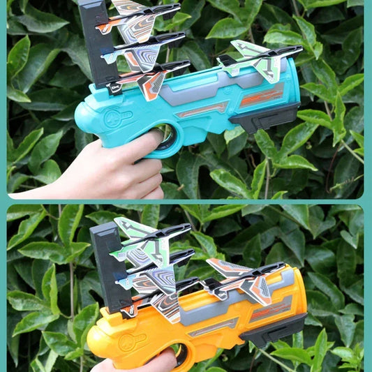 6PCS Airplane Launcher Bubble Catapult Toy – Fun Outdoor Airplane Shooting Game for Kids Ages 5-12