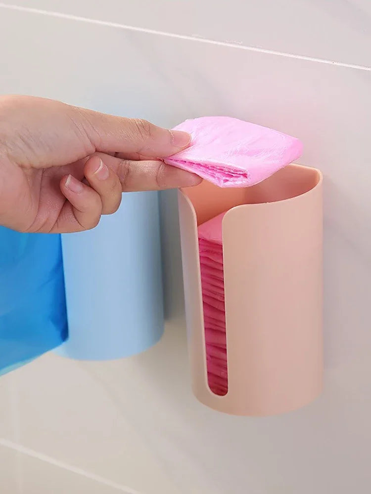 Kitchen Storage Plastic Box with Removable Garbage Bag – Wall-Mounted Organizer for Trash & Recycling