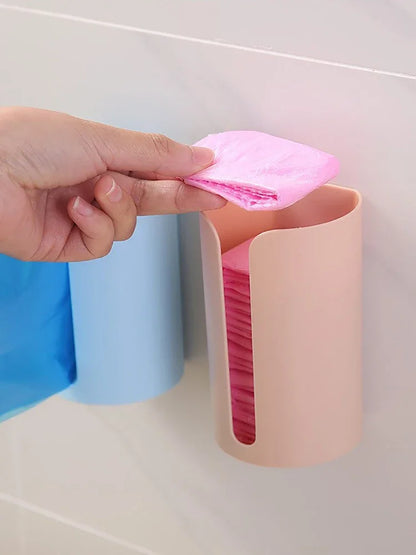 Kitchen Storage Plastic Box with Removable Garbage Bag – Wall-Mounted Organizer for Trash & Recycling