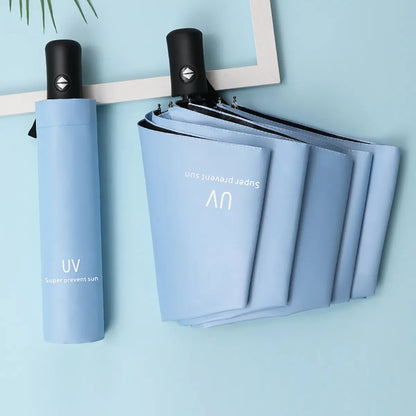 8-Rib Automatic Folding Umbrella – Windproof Compact Umbrella with UV Protection for Sun & Rain