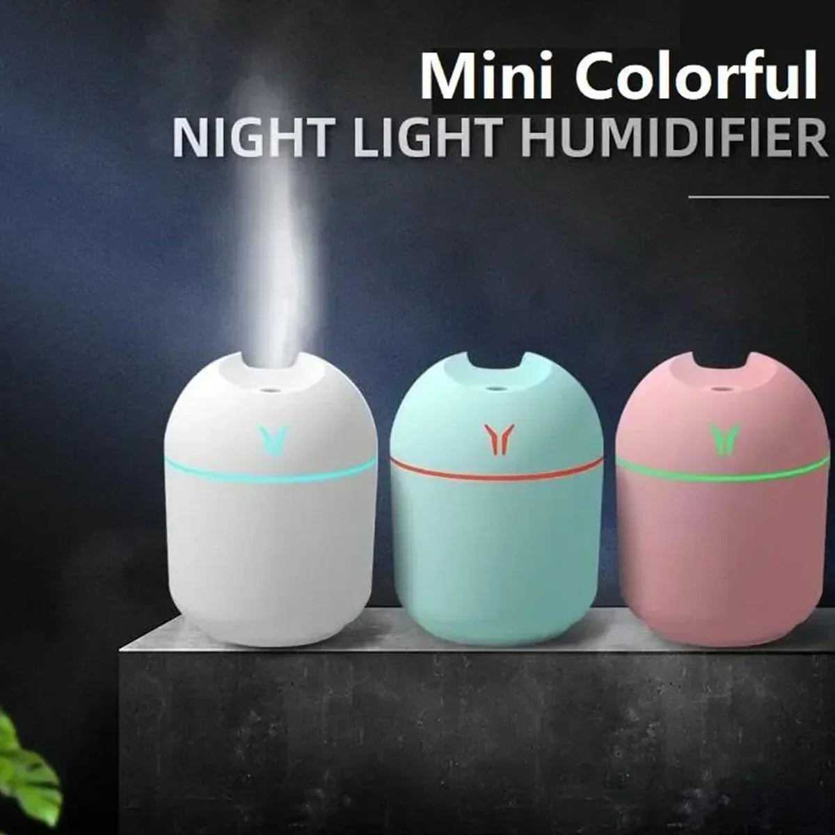 Compact USB Aroma Diffuser & Humidifier – Mini Essential Oil Atomizer with LED Night Light for Home & Car