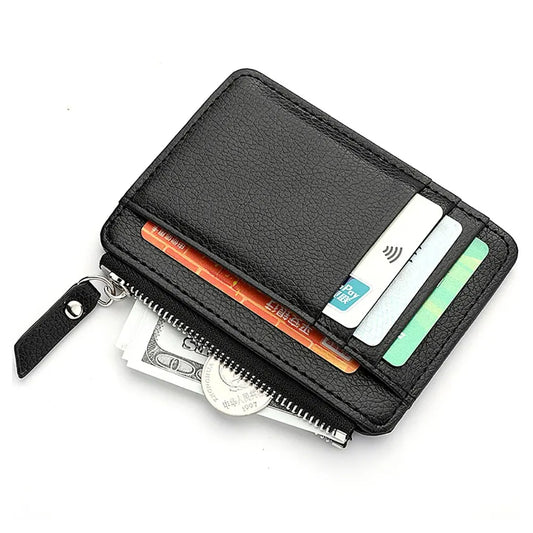 Mini Credit Card Wallet with Zipper – Small Men’s Coin and ID Holder