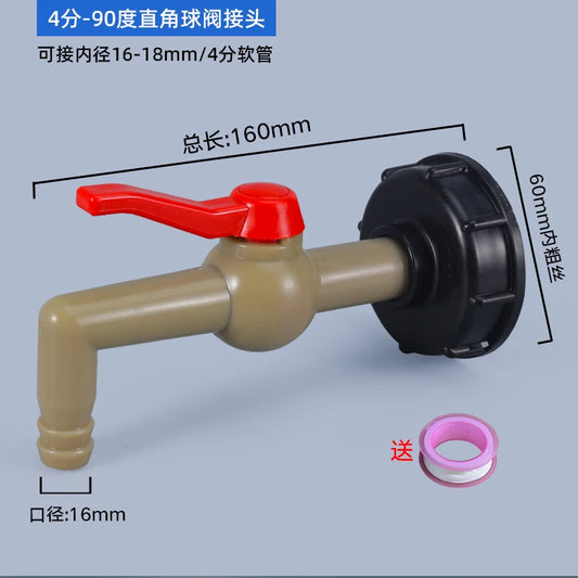 IBC Tank Adapter with Tap – S60X6 Garden Hose Connector for Irrigation