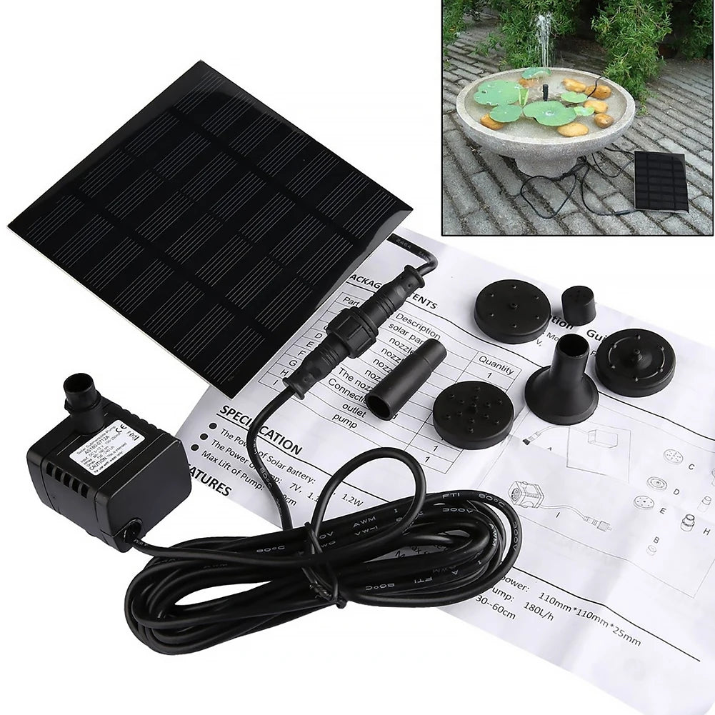 5W 5V Water Fountain Garden Decoration with Stake Solar Power Panel Water Pump Watering System Energy Saving Kits for Fish Tank