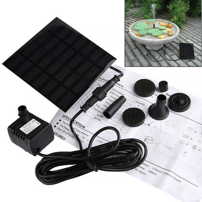 5W 5V Water Fountain Garden Decoration with Stake Solar Power Panel Water Pump Watering System Energy Saving Kits for Fish Tank
